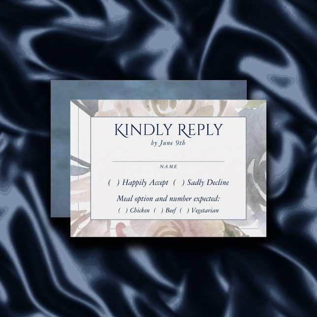 Tarjeta De Confirmación De Asistencia Lago Misty | Enárbol floral suave y húmedo (Subido por el creador)