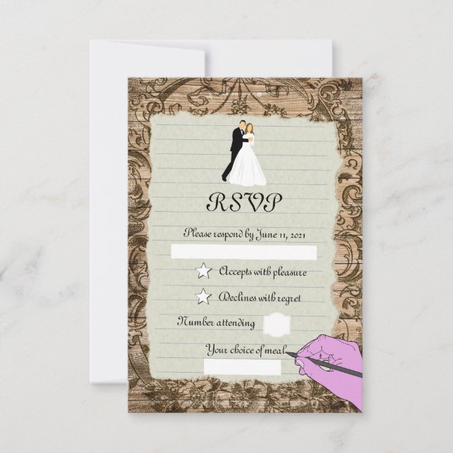 Tarjeta De Confirmación De Asistencia Lámina de papel (Anverso)