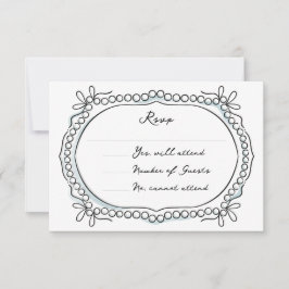 Tarjeta De Confirmación De Asistencia Lápices de pluma y tinta y perlas