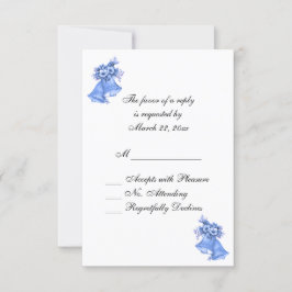 Tarjeta De Confirmación De Asistencia Las campanas Bodas azules personalizadas