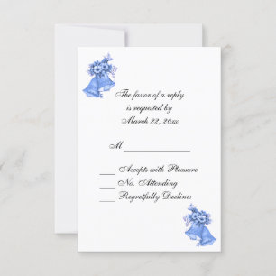 Tarjeta De Confirmación De Asistencia Las campanas Bodas azules personalizadas