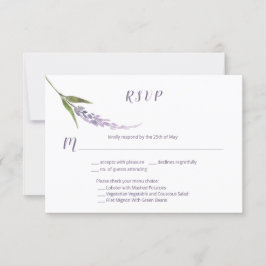 Tarjeta De Confirmación De Asistencia Lavanda morada de estadio floral único |