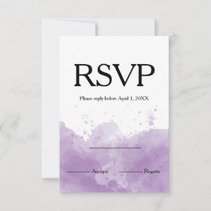 Tarjeta De Confirmación De Asistencia Lavender Diseño boda púrpura en acuarela