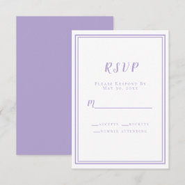 Tarjeta De Confirmación De Asistencia Lavender Elegant Minimalist Wedding 