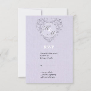 Tarjeta De Confirmación De Asistencia Lavender HeartyChic