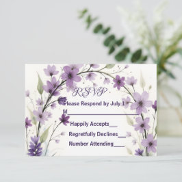 Tarjeta De Confirmación De Asistencia Lavender & Lilac Floral Arch