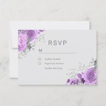 Lavender Purple & Silver Floral Elegante Boda