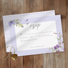Tarjeta De Confirmación De Asistencia Lavender Wildflower Garden Romantic Wedding
