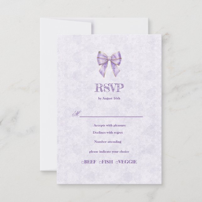 Tarjeta De Confirmación De Asistencia Lavender Wisteria Ribbon – Japanese-Inspired (Anverso)