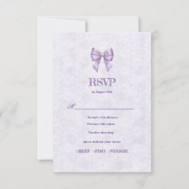 Tarjeta De Confirmación De Asistencia Lavender Wisteria Ribbon – Japanese-Inspired