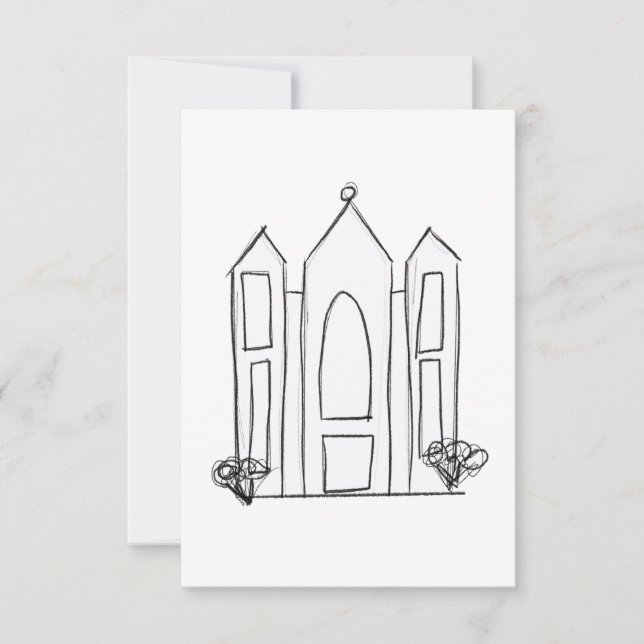 Tarjeta De Confirmación De Asistencia LDS Salt Lake City Temple simple mormón moderno (Anverso)