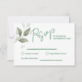 Tarjeta De Confirmación De Asistencia Leaf simple