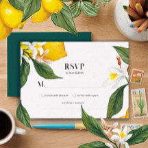 Lemon White Flower Watercolor Suite Boda