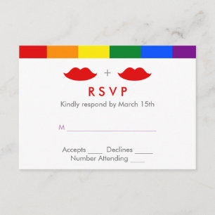 Tarjeta De Confirmación De Asistencia Lesbiana LGBT despierta a Boda arcoiris