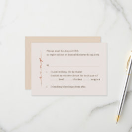Tarjeta De Confirmación De Asistencia Letra a Mano Caligrafiada para Bodas