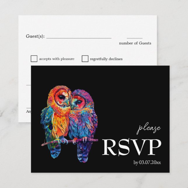 Tarjeta De Confirmación De Asistencia LGBTQ+ con requisitos dietéticos Unidad eterna (Anverso / Reverso)