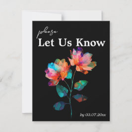 Tarjeta De Confirmación De Asistencia 🌈 LGBTQ Con solicitud de canción Petals & Pride