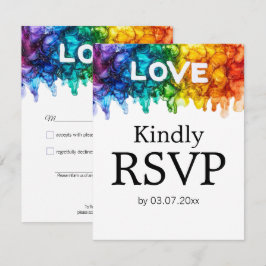 Tarjeta De Confirmación De Asistencia 🌈 🐦 LGBTQ Pintado Con boda De Amor