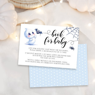 Tarjeta De Confirmación De Asistencia Libro Azul Pequeño Boo Lindo Para la Fiesta del Be