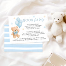 Libro de Osito con Lazo Azul y Globos para Fiesta