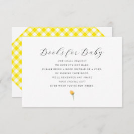 Tarjeta De Confirmación De Asistencia Libros de Gingham amarillo para Baby Shower