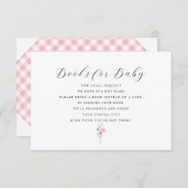 Tarjeta De Confirmación De Asistencia Libros de Gingham rosa para Baby Shower
