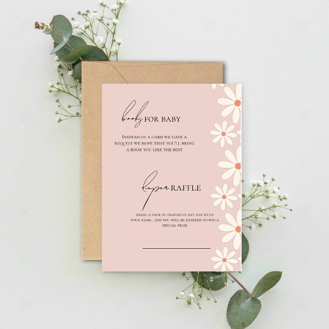 Tarjeta De Confirmación De Asistencia Libros y pañales rosados para Baby Shower (Subido por el creador)
