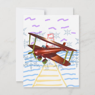 Tarjeta De Confirmación De Asistencia Lighthouse Pier Biplane Blue Waves Card
