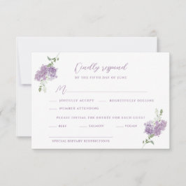 Tarjeta De Confirmación De Asistencia Lilac Floral Bouquet Boda