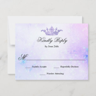 Tarjeta De Confirmación De Asistencia Lilac Purple Quinceanera