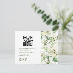 Tarjeta De Confirmación De Asistencia LILY Blossom Elegance Código QR