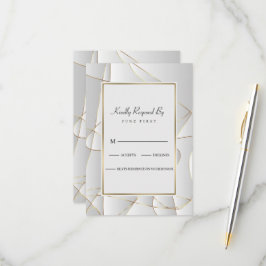 Tarjeta De Confirmación De Asistencia Líneas doradas Art Deco