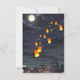 Tarjeta De Confirmación De Asistencia Linterna del cielo/lámpara amarilla/luz nocturna