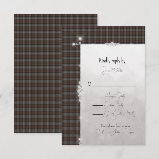 Tarjeta De Confirmación De Asistencia Lochaber Scottish Tartan Boda (Anverso / Reverso)