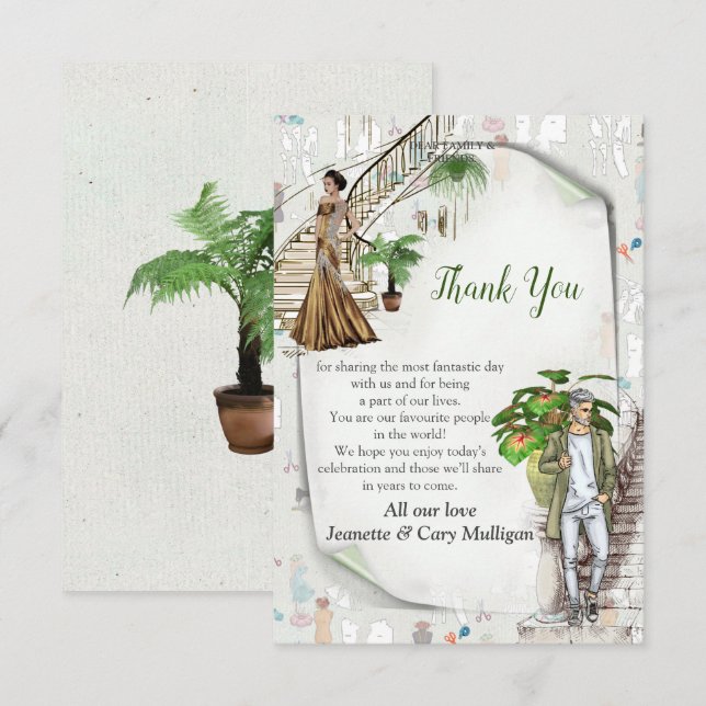 Tarjeta De Confirmación De Asistencia Los diseñadores de moda (Anverso / Reverso)