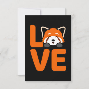 Tarjeta De Confirmación De Asistencia Love Pandas Cute Mascota Animal Red Panda Lover Gr