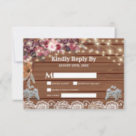 Tarjeta De Confirmación De Asistencia Luces de cuerda de aliento para bebé de maderas ru