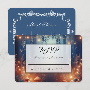 Tarjeta De Confirmación De Asistencia Luces de Hadas y Magia del Bosque a la Luz de la L