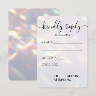 Tarjeta De Confirmación De Asistencia Luces Iridescentes Personalizadas Boda