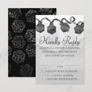 Tarjeta De Confirmación De Asistencia Luces RPG Fantasía Tabletop Retro PnP Gamer Dice