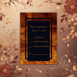 Tarjeta De Confirmación De Asistencia lujo salvaje piel de serpiente animal boda 