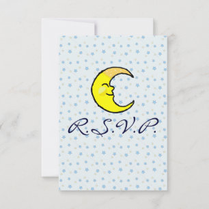 Tarjeta De Confirmación De Asistencia Luna y estrellas