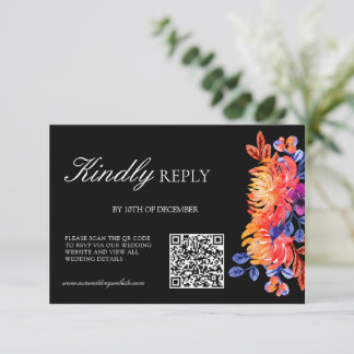 Tarjeta De Confirmación De Asistencia Luxurious Classy Elegant Watercolor Flowers weddin