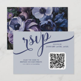 Tarjeta De Confirmación De Asistencia Luz de luna botánica | Boda floral gótico