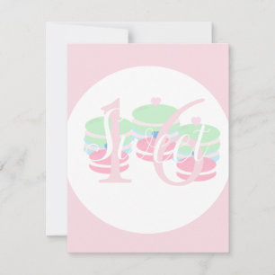 Tarjeta De Confirmación De Asistencia Macarrones Quince Dulces 16 Pastel