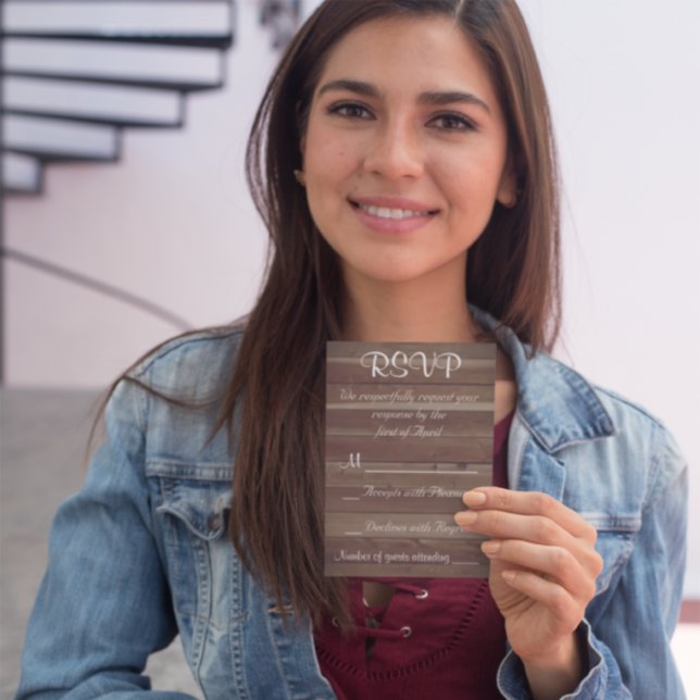 Tarjeta De Confirmación De Asistencia Madera rústica (Subido por el creador)