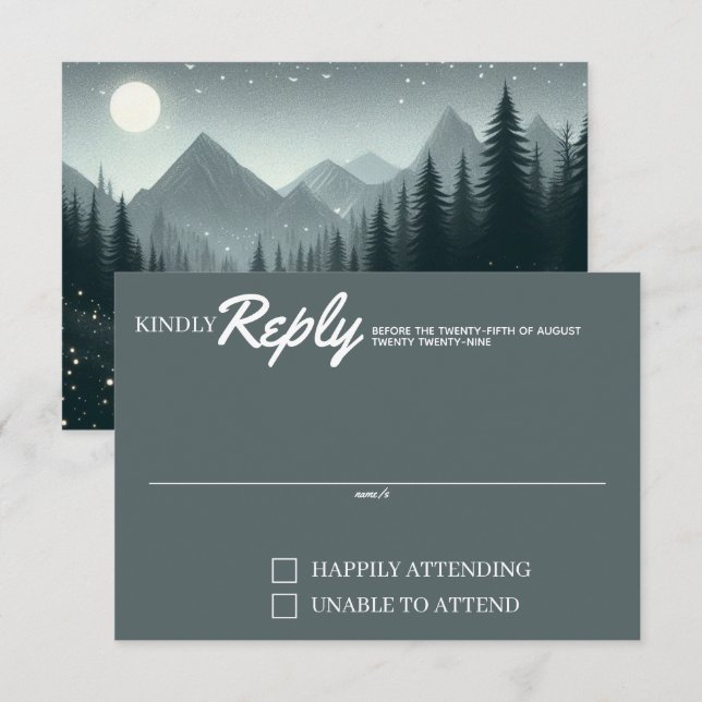 Tarjeta De Confirmación De Asistencia Mágica de montaña (Anverso / Reverso)