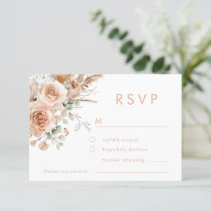 Tarjeta De Confirmación De Asistencia Magnífico Boda de Boho Floral