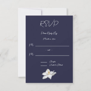 Tarjeta De Confirmación De Asistencia Magnolia blanca elegante floral sobre Boda de la M