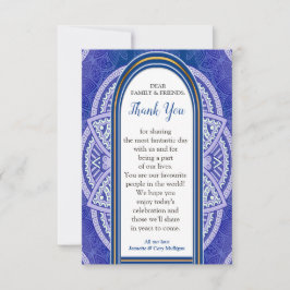 Tarjeta De Confirmación De Asistencia Mandalas en azul holandés mixto Gracias